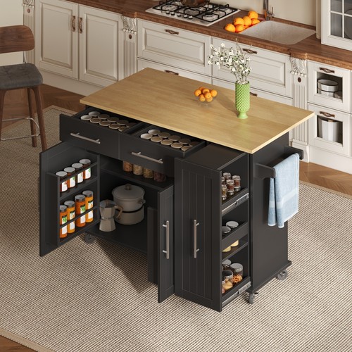 Rolling kitchen island drop - kitchen, w/