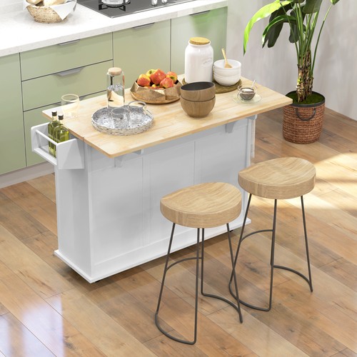 Rolling kitchen island - kitchen, with