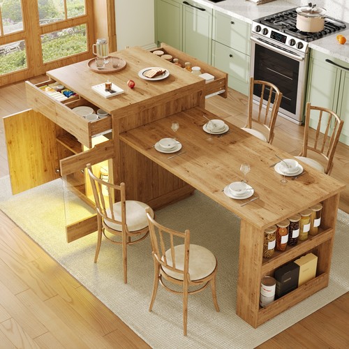 Kitchen island extendable - island, w/