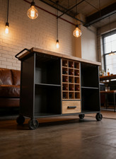 Wood & Metal Kitchen Island