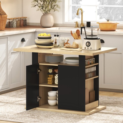 Kitchen island with storage - with,