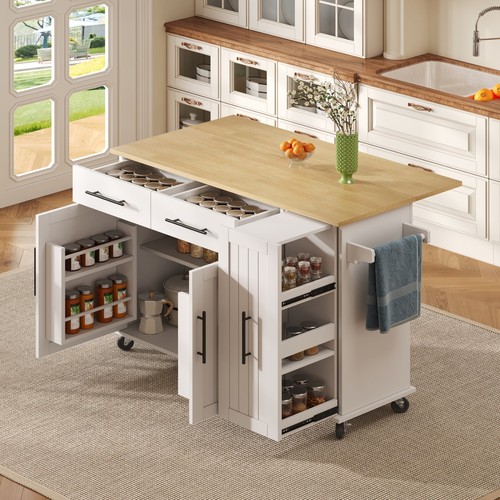 Rolling kitchen island - island, drop