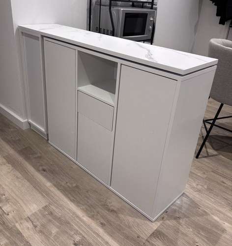 Btm white swivelling bar table - btm,